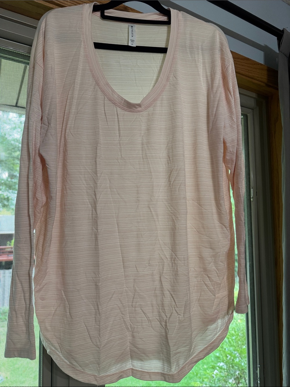 Athleta Light Blush Long-Sleeve Scoop Neck Tee